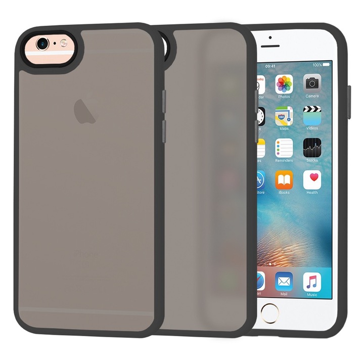 fixGuard HaloFrost sorozatú tok iPhone 6 / 6s / 7 / 8 / SE 2, SE 2020 / SE 3, SE 2022 telefonokhoz - Fekete