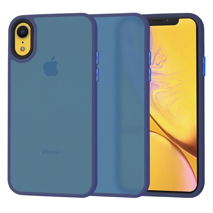 Husa Protectie pentru iPhone XR, Cipsir Safe, HaloFrost Series, W57, Lexgard, Deep Blue