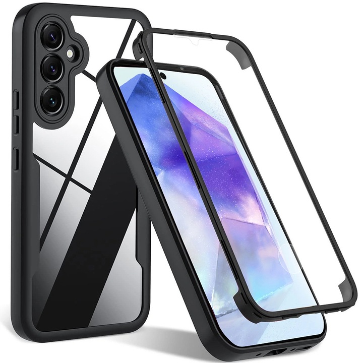 Кейс за Samsung Galaxy A16 4G / A16 5G colorverse 360 + скрийн протектор черен
