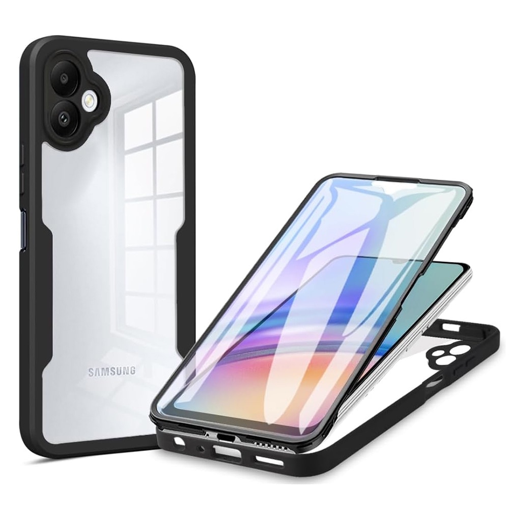 Husa pentru Samsung Galaxy A07 DaDen® ColorVerse 360, Antisoc, Protectie completa spate-ecran, Negru