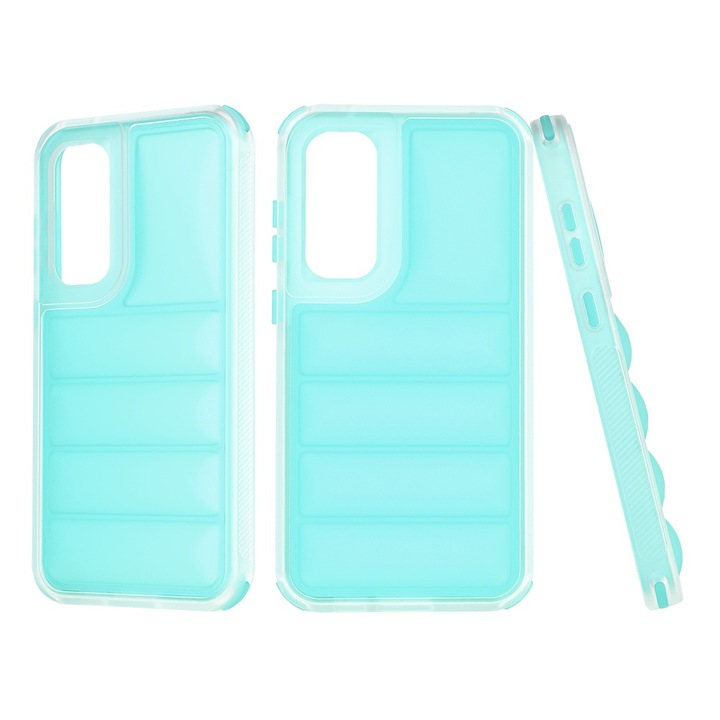 Husa compatibila cu Samsung Galaxy S23 FE, RAO Ultimate, Wave Shield, H67, Plastic, Turquoise