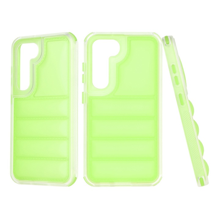 Husa compatibila cu Samsung Galaxy S23, RAO Grip, Wave Shield, H40, Plastic, Intense Green