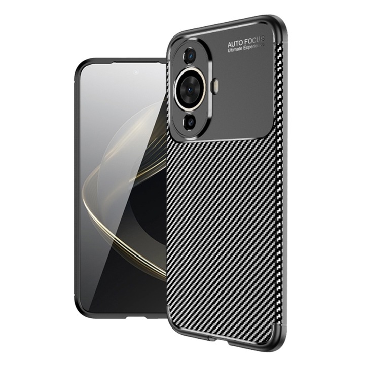 Husa pentru Huawei nova 11 / nova 12s, Techsuit CarbonFiber, Black