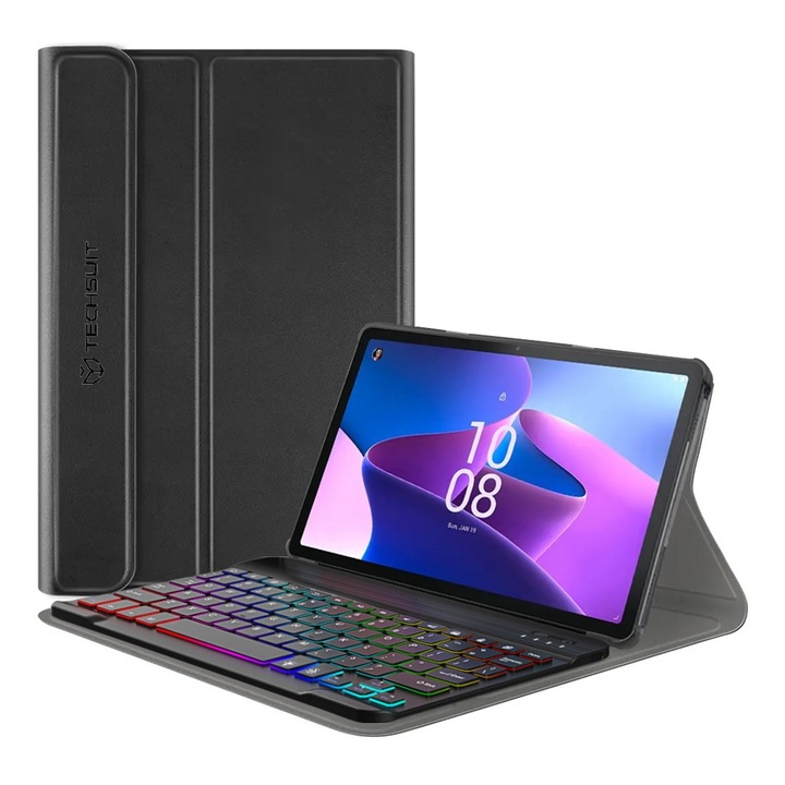 Калъф fixGuard CozyTab Case, Pencil Holder / RGB Wireless Magnetic Keyboard за Lenovo Tab M10 3rd Gen (TB328FU/TB328XU) - Black