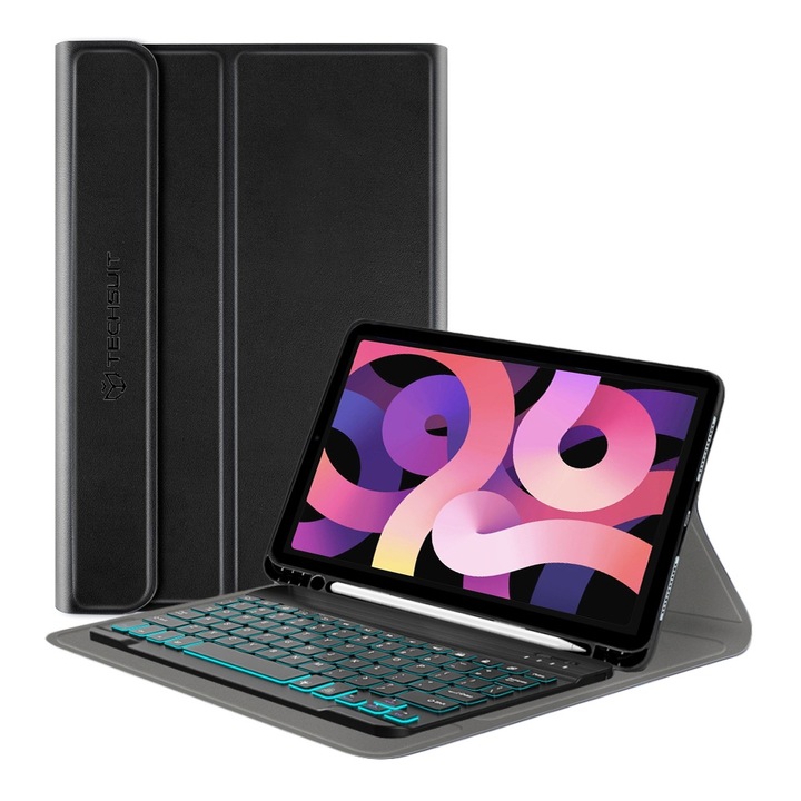 Калъф fixGuard CozyTab Case, Pencil Holder / RGB Wireless Magnetic Keyboard за iPad Air 4 (2020) / Air 5 (2022) / Air 11 (2024) - Black