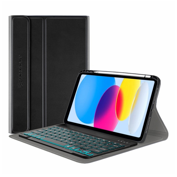 Калъф fixGuard CozyTab Case, Pencil Holder / RGB Wireless Magnetic Keyboard за iPad 10 (2022) 10.9 - Black