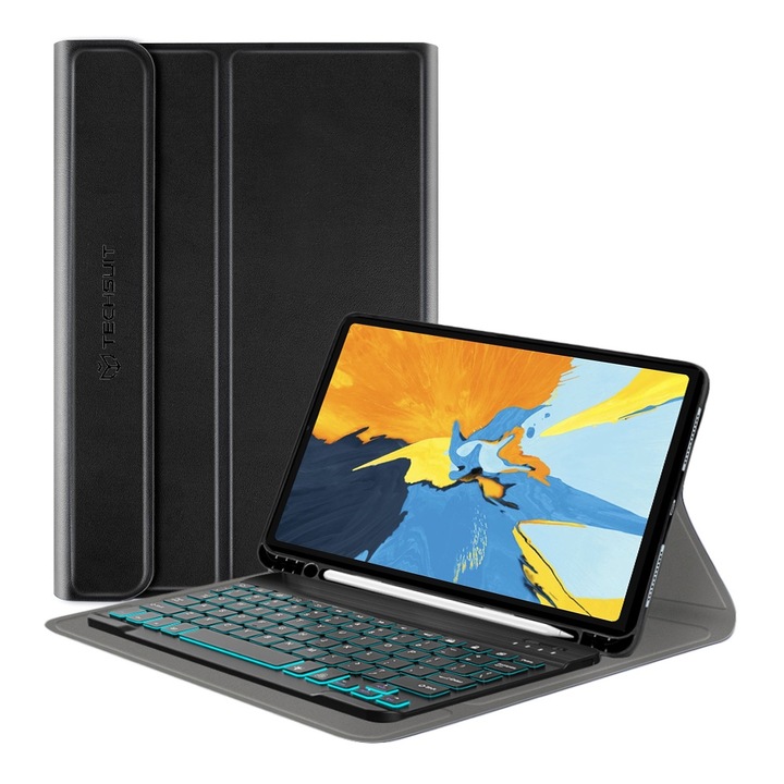 Калъф fixGuard CozyTab Case, Pencil Holder / RGB Wireless Magnetic Keyboard за iPad Pro 11 (2018/2020/2021/2022) - Black