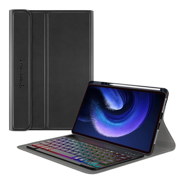 Калъф fixGuard CozyTab Case, Pencil Holder / RGB Wireless Magnetic Keyboard за Xiaomi Pad 6 / Pad 6 Pro - Black