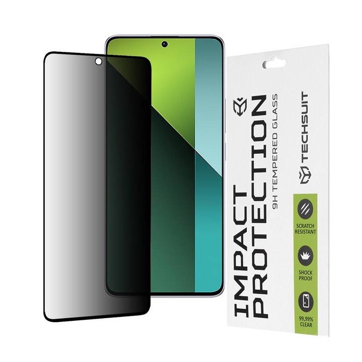 fixGuard felső képernyő Privacy üvegvédő fólia Xiaomi Redmi Note 13 Pro 5G / Poco X6 készülékhez - fekete