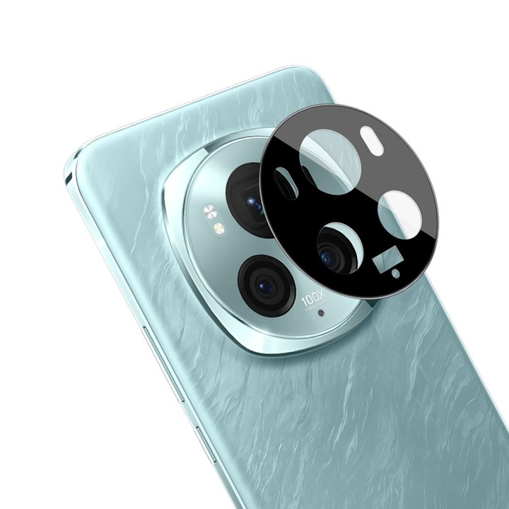 Folie Camera pentru Honor Magic6 Pro, Techsuit Full Camera Glass, Black