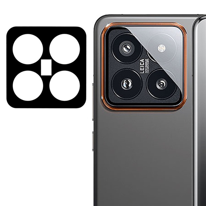 Folie Armor Shield Xiaomi 14 Pro kamerához, Cipsir Safe, Full Camera Glass, S48, törésálló kristály, intenzív sötét