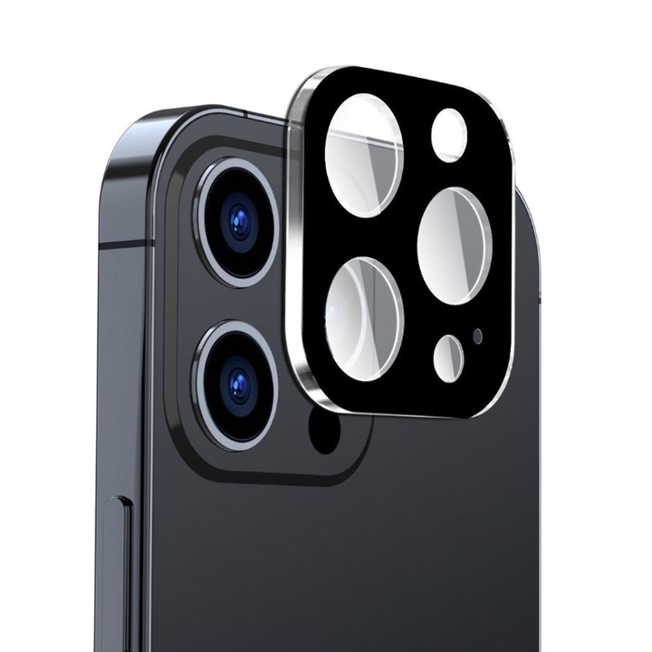 fixGuard teljes kameraüveg kameravédő iPhone 15 Pro / 15 Pro Max készülékhez - fekete