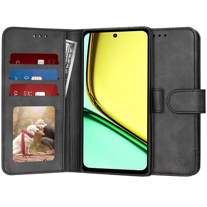 Калъф за Realme C67 4G - Diary Book - Кожен - Черен