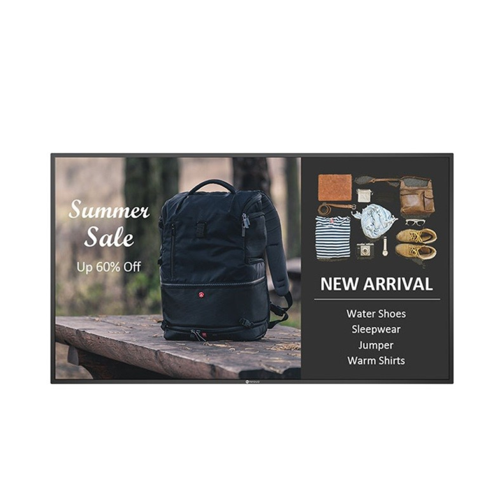 AG Neovo QM-5502 tartalomszolgáltató (signage) kijelző Laposképernyős digitális reklámtábla 138,7 cm (54.6") LED 400 cd/m² 4K Ultra HD Fekete 24/7 (QM-5502)