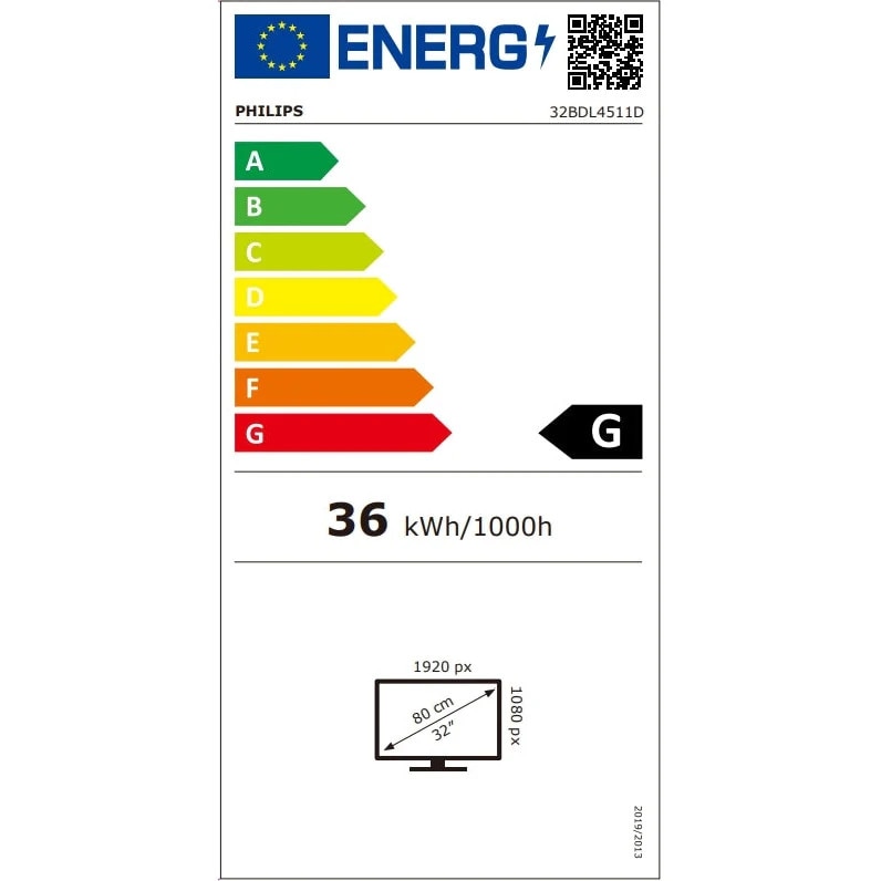 Placa publicitara digitala, Philips, 32BDL4511D/00, 81,3 cm, ADS 400 cd/m² Full HD Negru