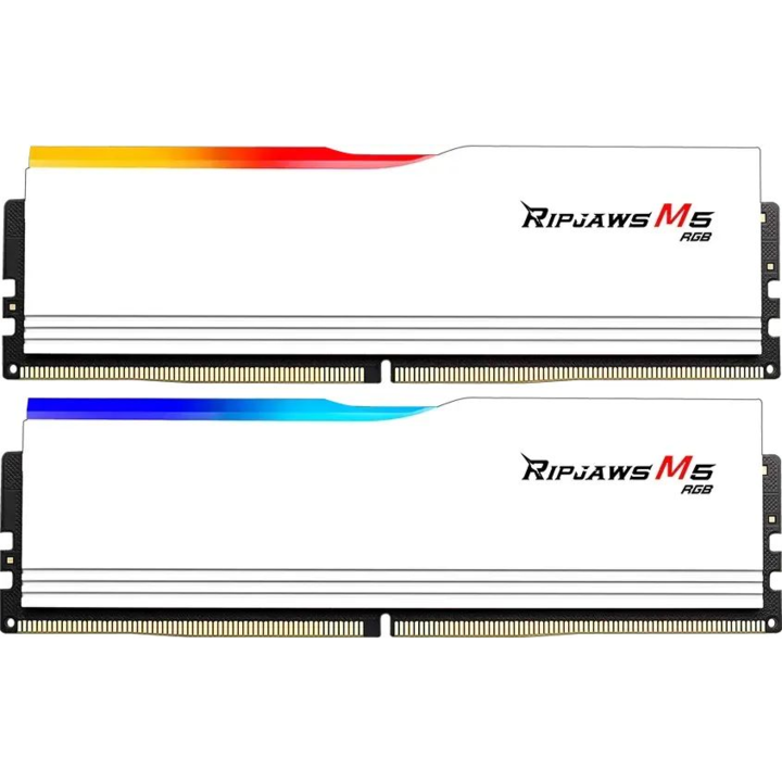Оперативна памет, G.SKILL 64GB DDR5 5200MHz комплект (2x32GB) Ripjaws M5 RGB бял (F5-5200J4040A32GX2-RM5RW)