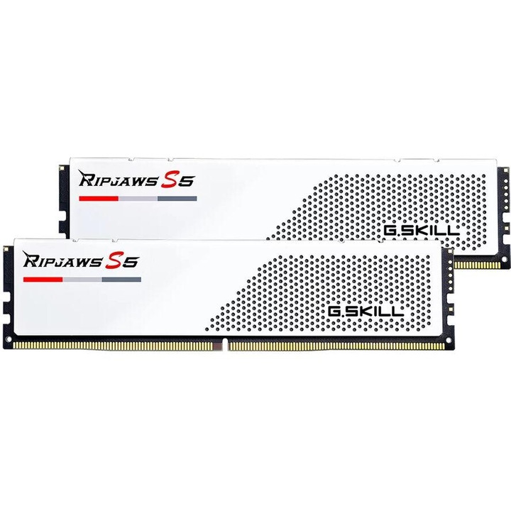 RAM памет G.SKILL Ripjaws S5 DDR5-5200MHZ CL40-40-40-83 1.10V 96GB (2x48GB)Intel XMP, Бял (F5-5200J4040A48GX2-RS5W)