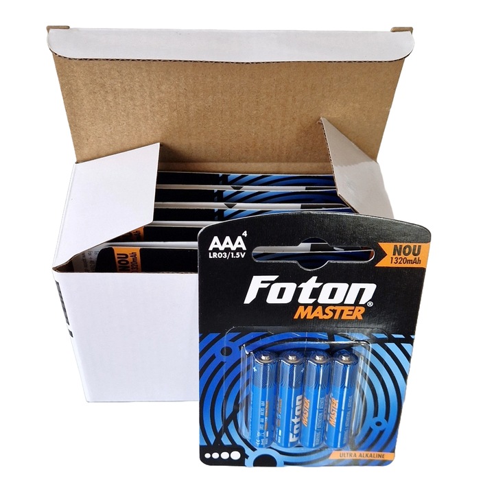 Set 40 baterii ultra-alcaline Foton Master LR3 (AAA) 1.5V 1320mAh in blistere cu cate 4 baterii