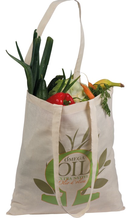 Пазарска чанта Manacor, Памучен плат, с дълги дръжки (140 g/m²) естествена