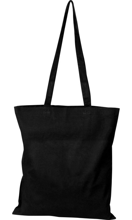 Пазарска чанта Coppenhagen памучен плат, с дълги дръжки (140 g/m²) черна