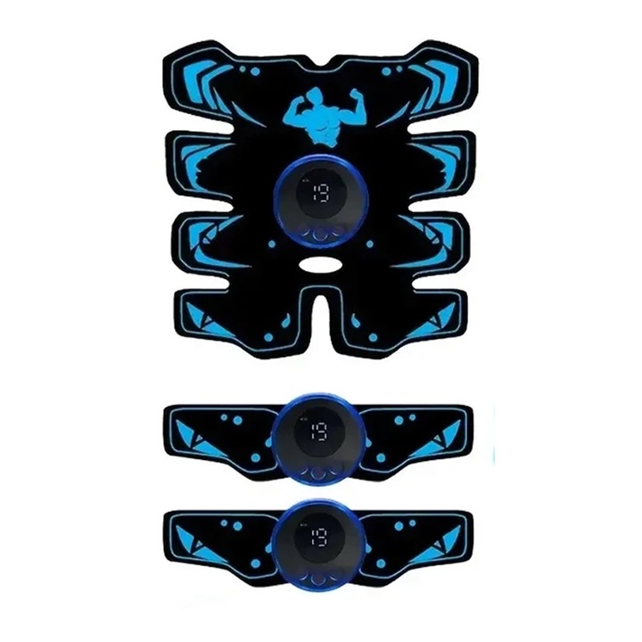 Безжичен EMS мускулен стимулатор за корем, ръце, крака, талия, USB презареждаем, 8 режима на масаж, регулируем интензитет