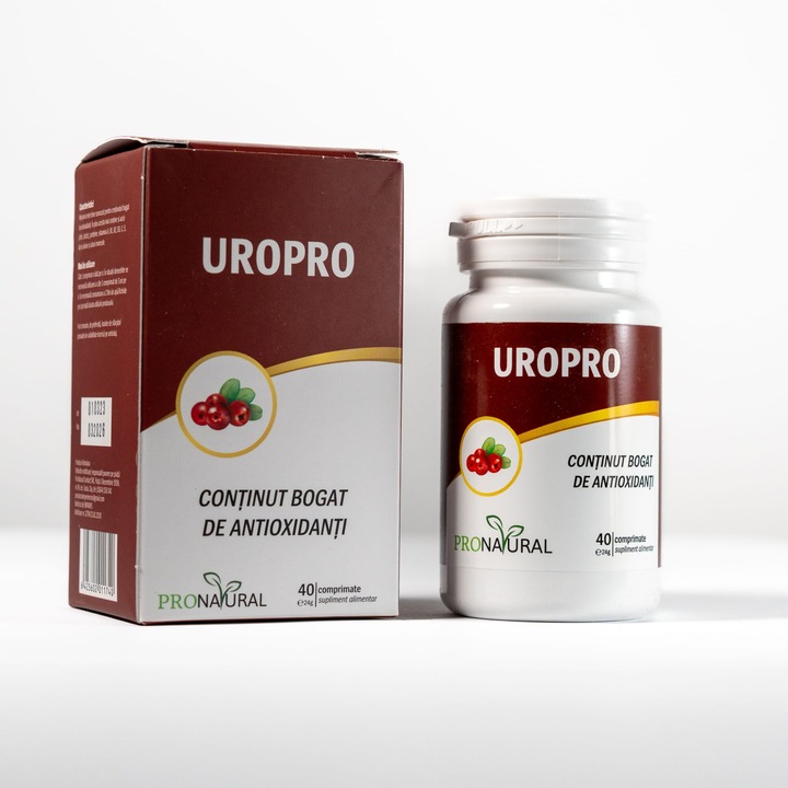 Supliment alimentar pentru infectii urinare, Uropro, 40 comprimate, Pro Natural
