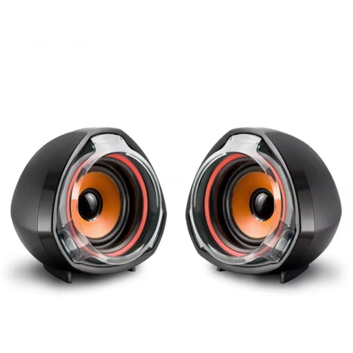 2 db-os hangszórókészlet PC-hez, Q 87, 2 x 5W, fekete, narancssárga színnel