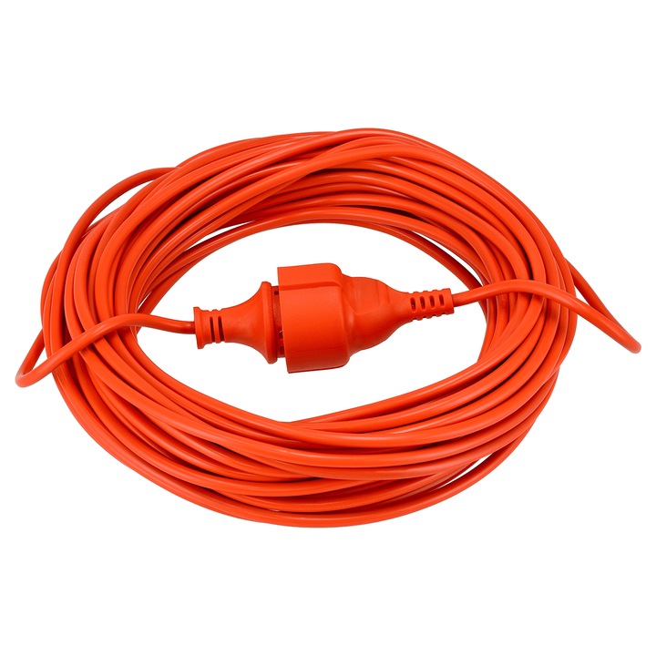 Kerti hosszabbító kábel 20m 2x1mm2, 1x 230V-os konnektor, narancssárga