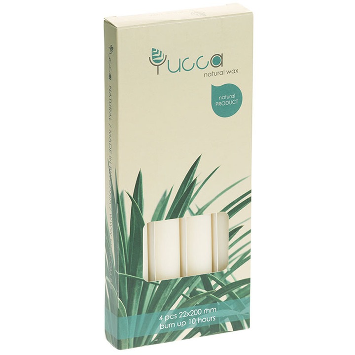 Натурални свещи Yucca 22/200 мм, 4 броя