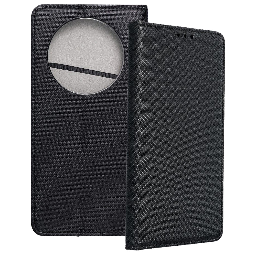 Husa de telefon compatibilă cu Honor Magic8 Lite 5G tip carte, cu închidere magnetică, cu suport pentru card bancar, negru