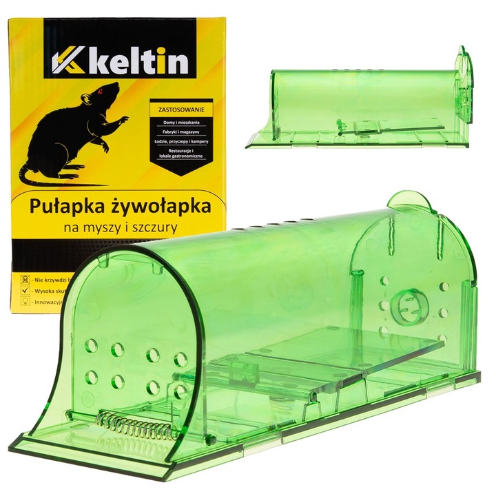 Egérfogó, átlátszó zöld, Keltin K02508