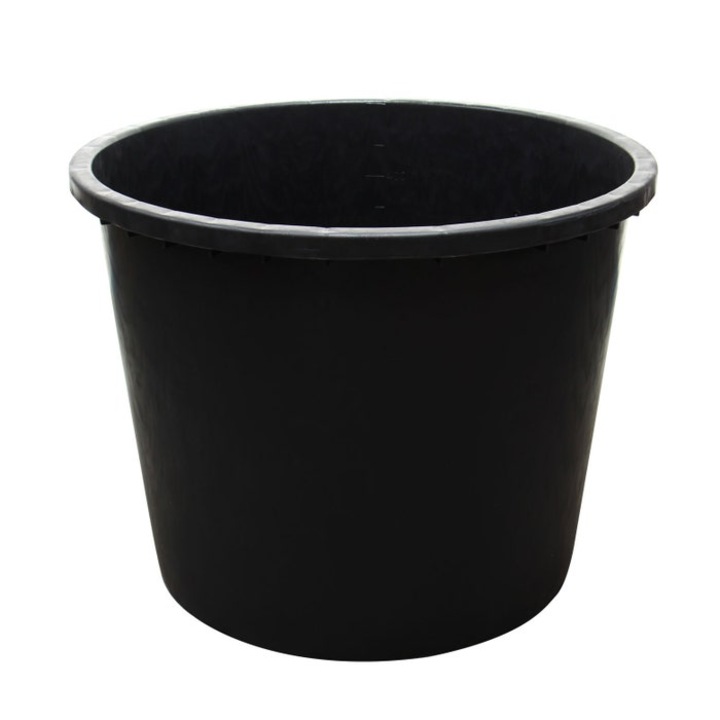Butoi / cada plastic 24155, fara capac, 500 litri, negru D 105 cm