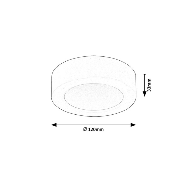 Lampa de plafon Shaun2, 7W, 3000K, 650lm negru Rabalux