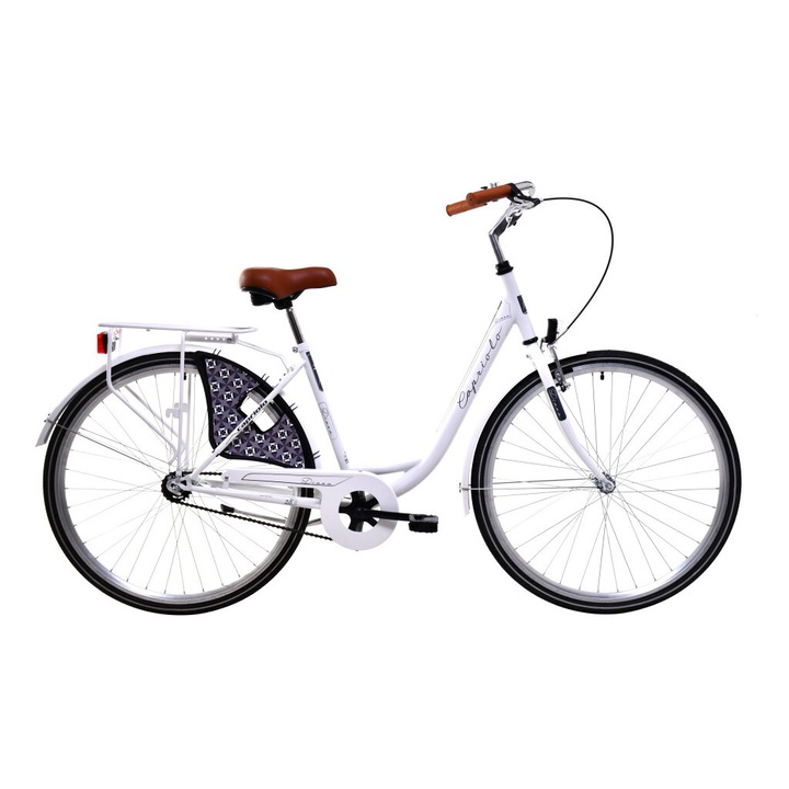 Дамски градски велосипед Capriolo Diana с 1 скорост, 18" бял