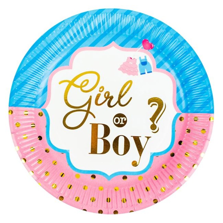 Karton tányérok Baby Shower Baby Shower Ciel Pink Fólia 23cm 6 db FABLES