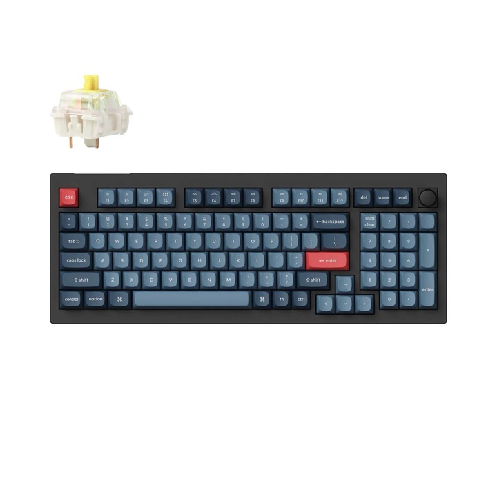 Безжична клавиатура Keychron V5 Max, кабел, Bluetooth, 2,4 Ghz, RGB, функция Hot-Swap, QMK/VIA, копче, Gateron Jupiter Red V5M-D4