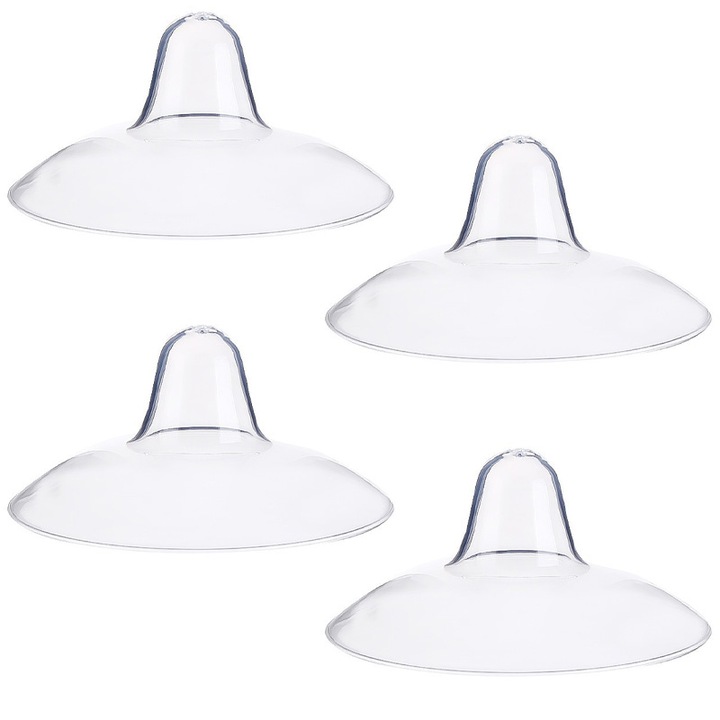 Комплект от 4 Силиконови протектора за кърмачки, прозрачни, с кутия за съхранение