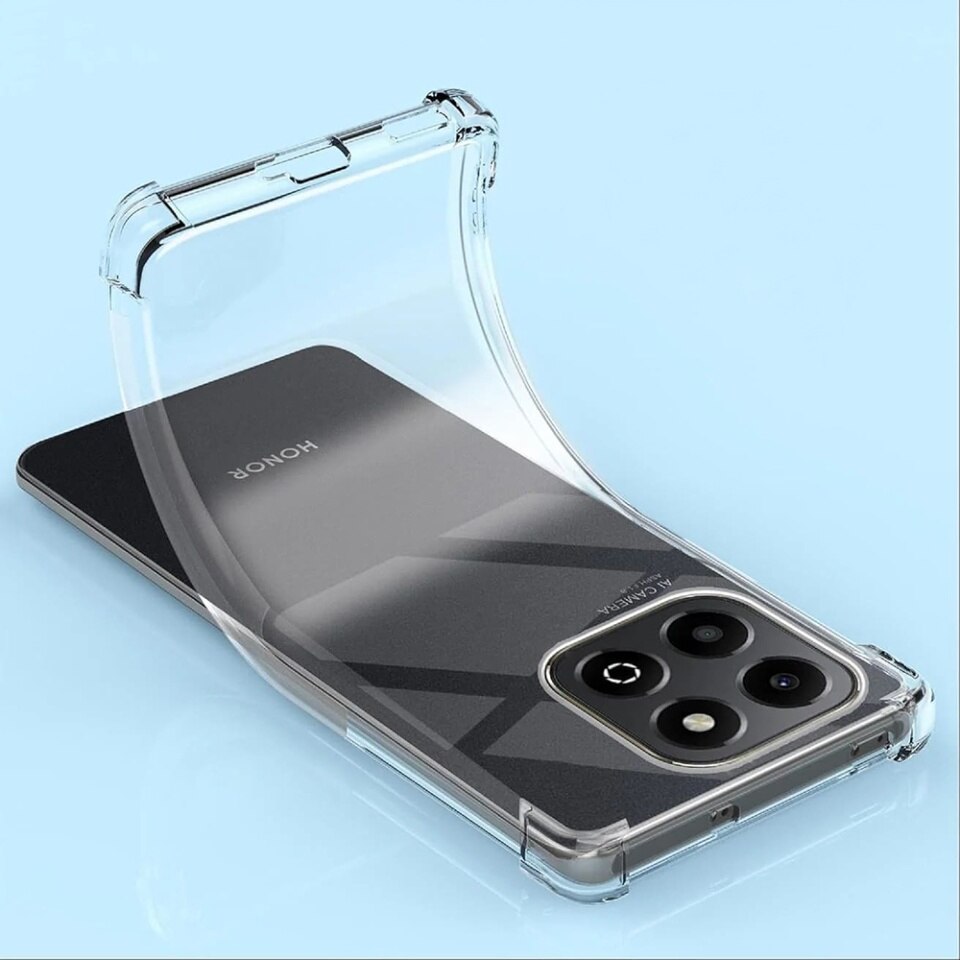 Husa pentru Honor X6b, SKYDDAR INNOVATION, Shockproof Clear din Silicon Slim, Transparenta, set cu sticker