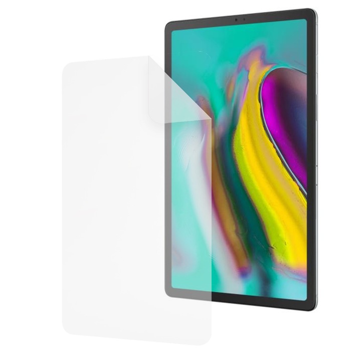 Folie Silicon High Definition pentru Samsung Galaxy Tab S5e, COMANDO TAB PROTECT, Anti-Soc, Rezistenta la zgarieturi, Ultra-subtire, Strat Oleofobic, Sensibilitate ridicata, Aplicare usoara, Transparent