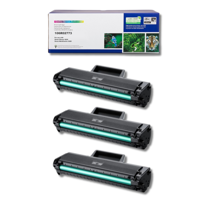 3 x kompatibilis kazetta készlet, Xerox Phaser 3020/WorkCentre 3025, 106R02773, WC 3020 WC 3025, fekete, 4500 oldal (1500 + 1500 + 1500) D-Toner