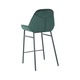 Scaun de bar cu cadru metalic fix si sezut textil din catifea de culoare verde smarald, 52x49x94.5 cm