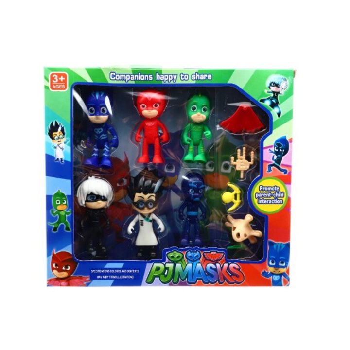 6 db Játékfigura szett, Hősök pizsamában, három kiegészítővel, sokszínű, + 3 év PICCGROVE