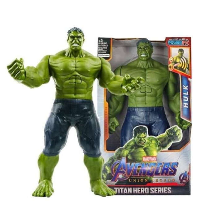 Hulk figura, Titan Hero, 30 cm-es, PICCGROV, hanggal és fénnyel