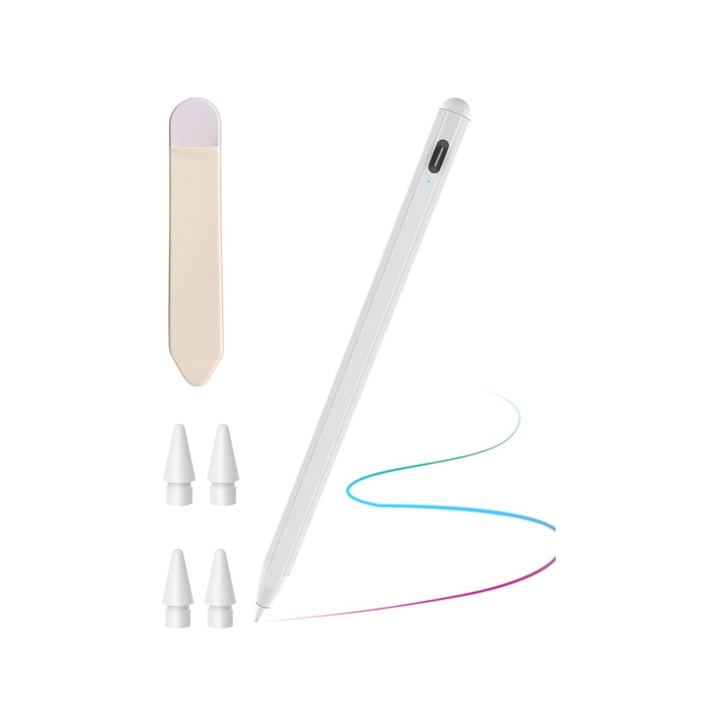Stylus pentru tableta, USB-C, functie duala Android si iPad, magnetic, anti-zgariere, respingere palma