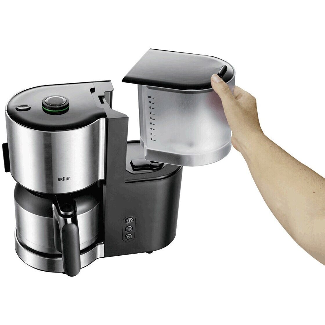 Cafetiera BRAUN IDCollection KF5105, 10 Cesti, AromaSelect, OptiBrew, Negru/Inox