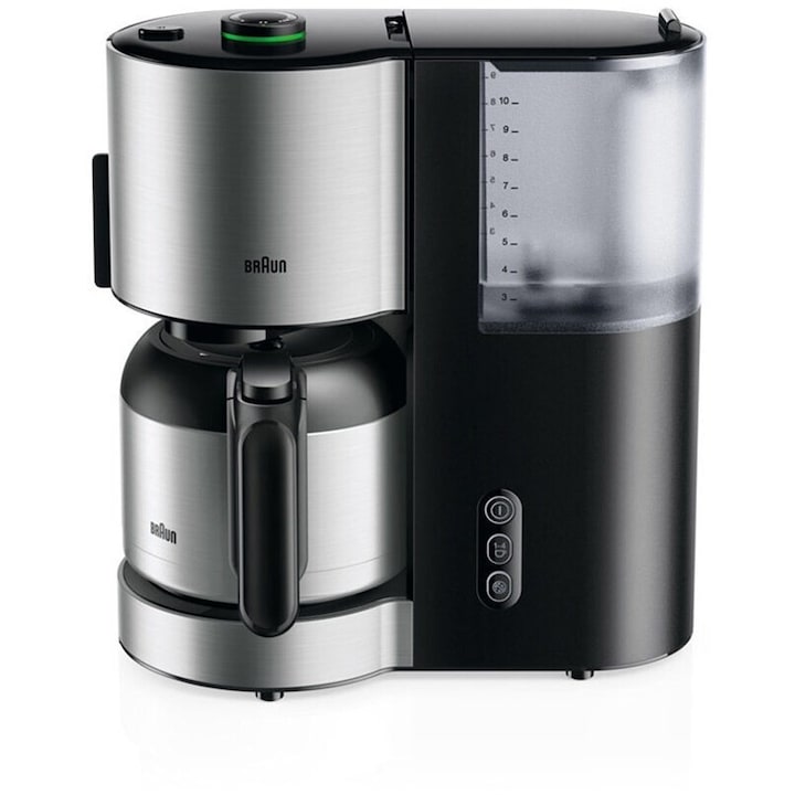 Cafetiera BRAUN IDCollection KF5105, 10 Cesti, AromaSelect, OptiBrew, Negru/Inox