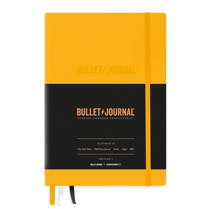 Caiet A5 Bullet Journal Editia 2 Cop Rigida Galben, Leuchtturm