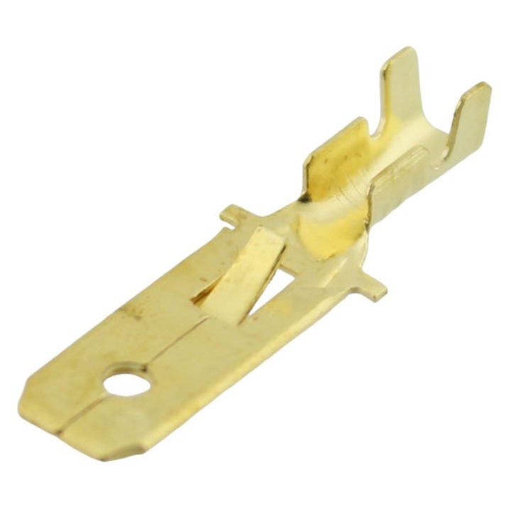 Terminal plat, 6.3mm, cu clichet, tata, T111241