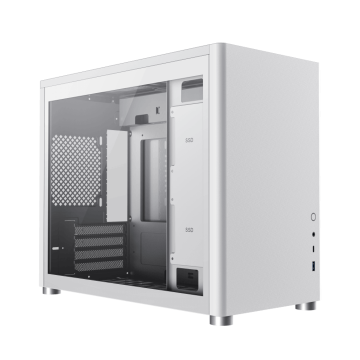 Кутия за компютър Gamemax Spark, без захранване, M-ATX, ARGB, бяла