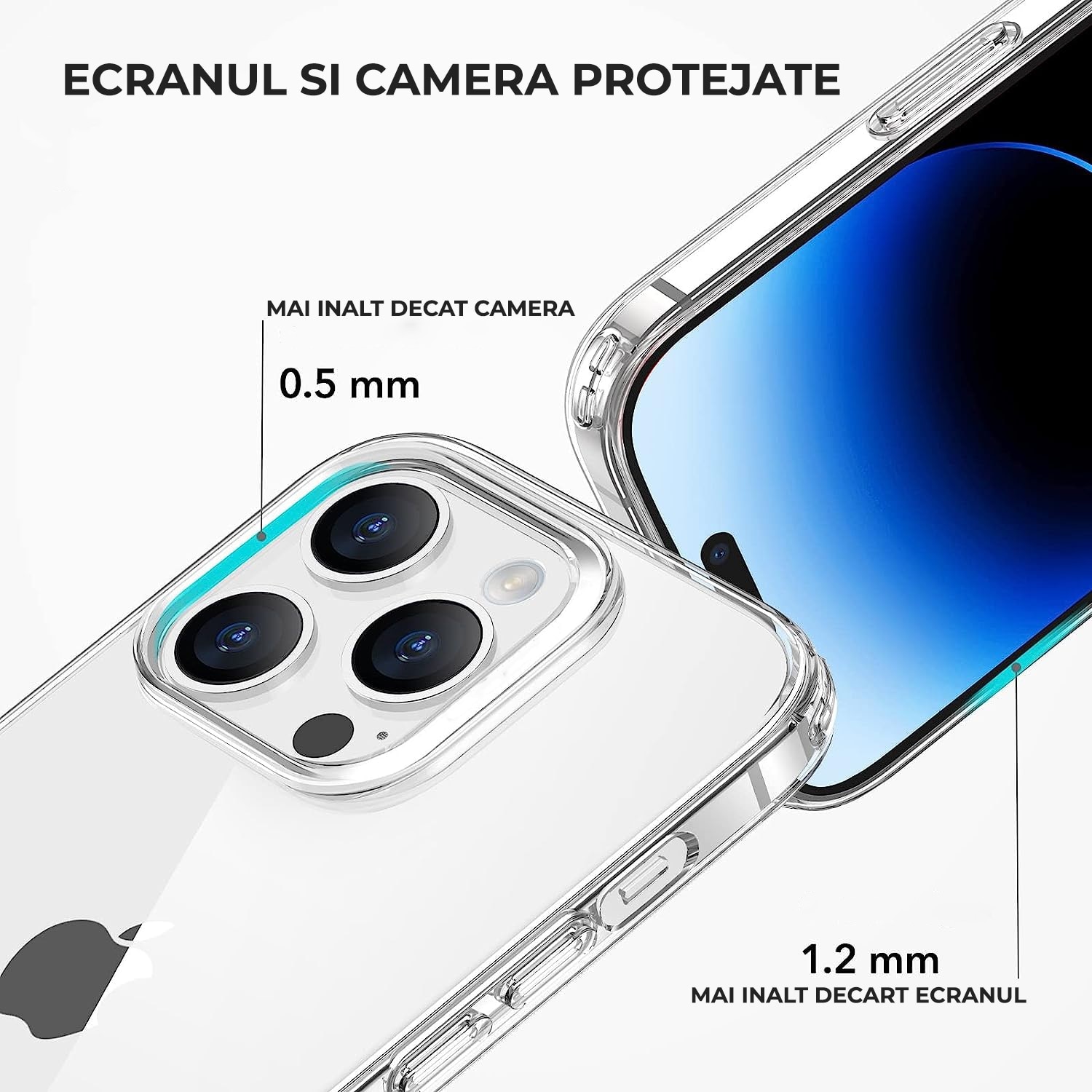 Husa pentru Iphone 16 Pro Daden®, Clear Silicone, Protectie Superioara, Anti-ingalbenire, Transparent